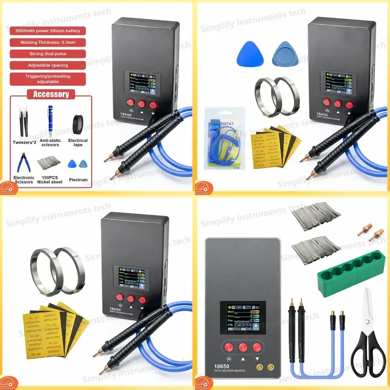 Portable Spot Welding Adjustable 0.25mm Battery Welder for Nickel Iron Sheets 18650 5000mAh Spot Welder Kit spot