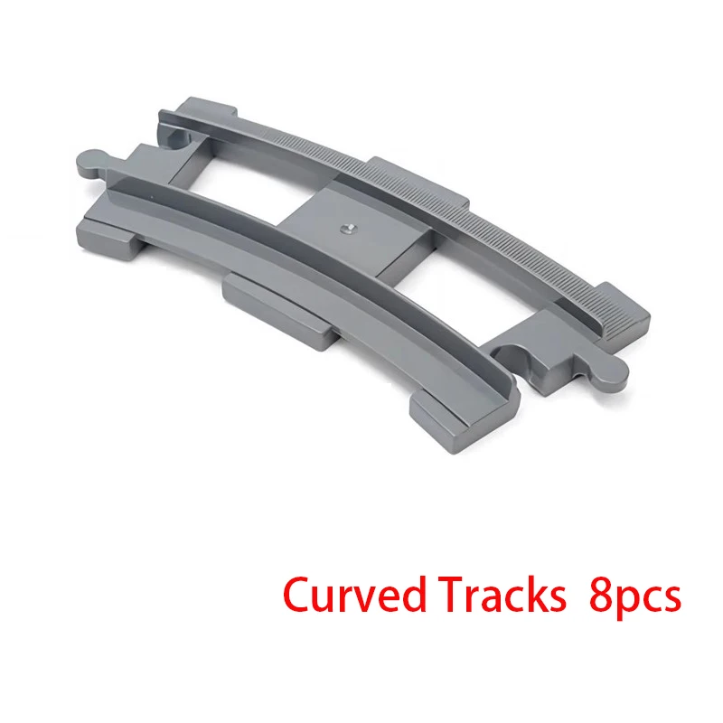 Big Size Bouwsteen Bakstenen Trein Tracks Crossover Onderdelen Schakelaar Rechte Gebogen Duploes Accessoires DIY Speelgoed Voor Kinderen Gift
