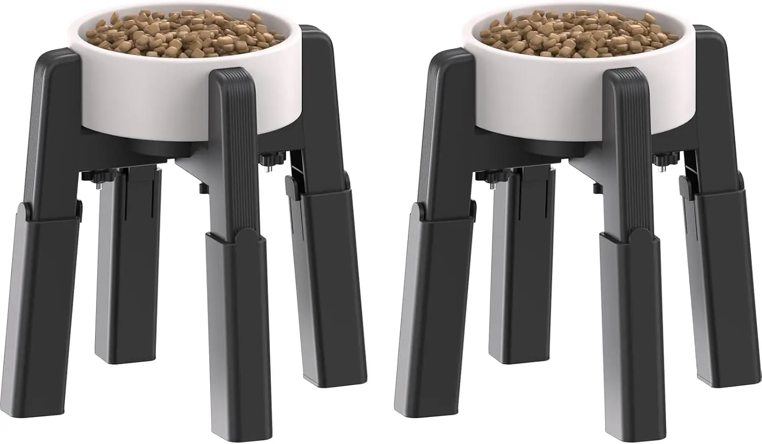 

Подставка для миски для собак с регулируемой высотой, приподнятая кормушка для домашних животных среднего и большого размера, устойчивая противоскользящая поднятая миска [2 шт.]