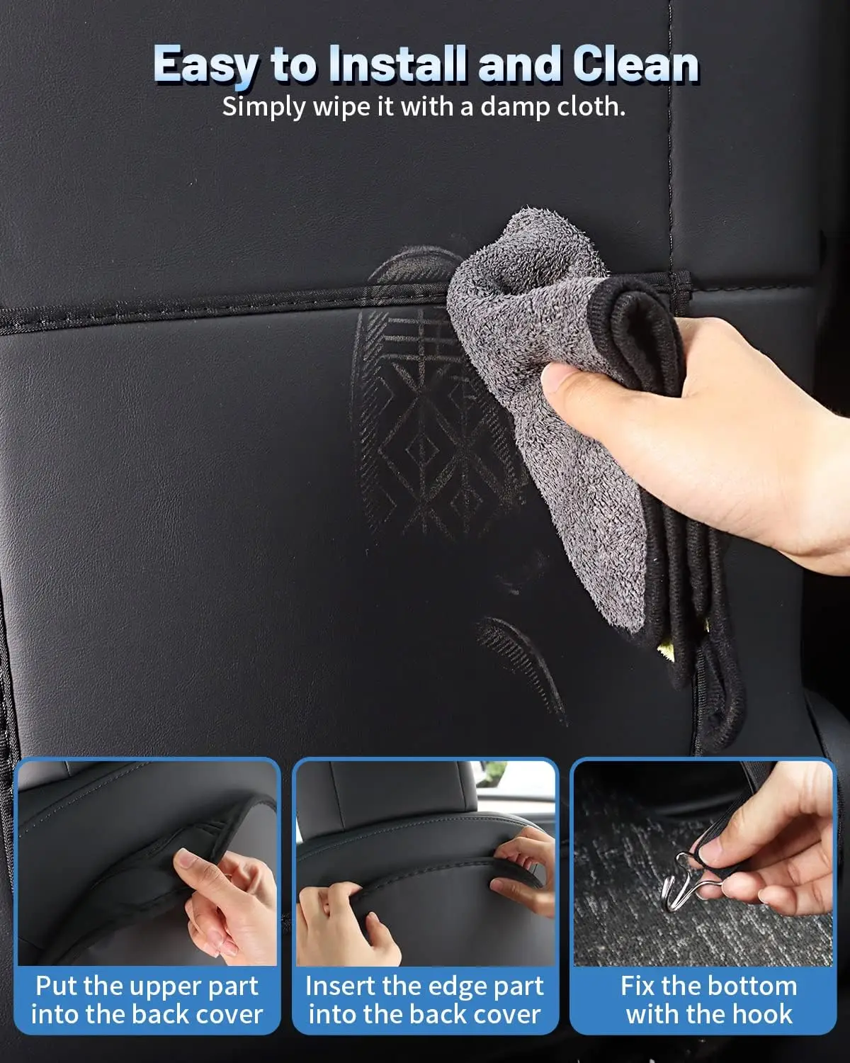 

Для Telsa Model Y Juniper Model 3 Highland 2025 и Model 3 Y Кожаная защита спинки сиденья, коврики на заднее сиденье с органайзером Pocke