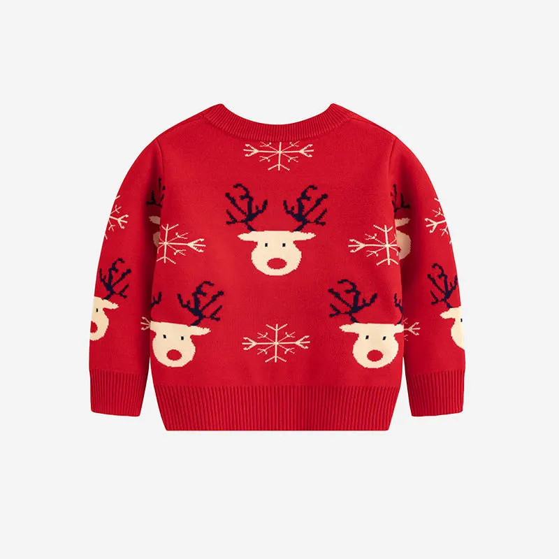 Factory direct sales 2024 European and American autumn and winter cartoon children's Christmas sweater boys and girls baby bott