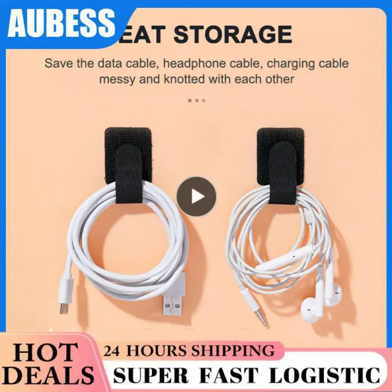 Releasable Cable Organizer Ties Mouse Earphones Wire Management Nylon Cable Ties Reusable Hoop Straps Tie