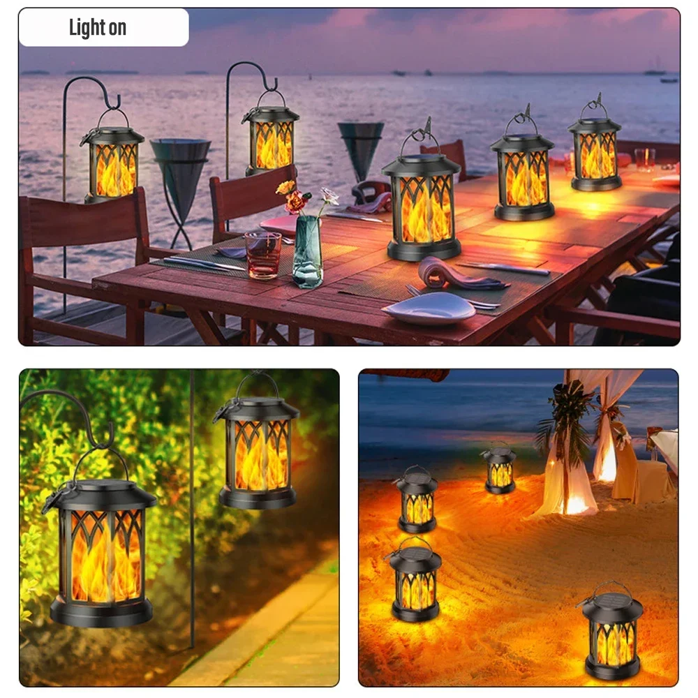 Solar Flame Light Outdoor Waterproof Garden Lights Flame Lamp Hanging Lantern Yard Landscape Lamp Decorative Light