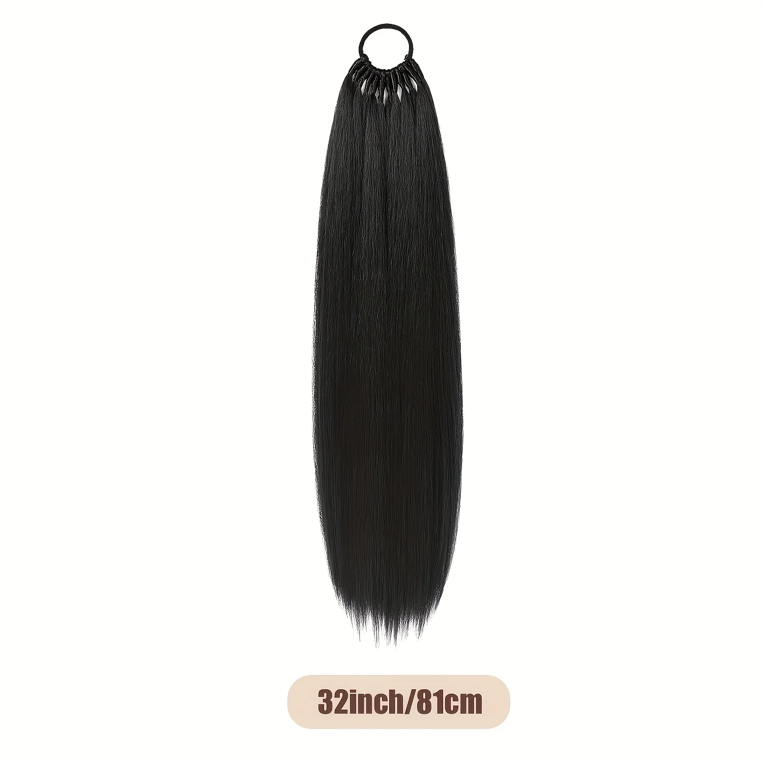 Straight Synthetic Ponytail Hair Extensions Natural Hair False Tail for Women Horse Overhead Tail False Pigtail