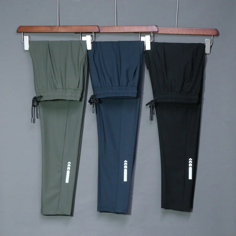 Men Elastic Quick Dry Jogging Sweatpants Summer Casual Outdoor Gym Fitness Running Sports Trousers