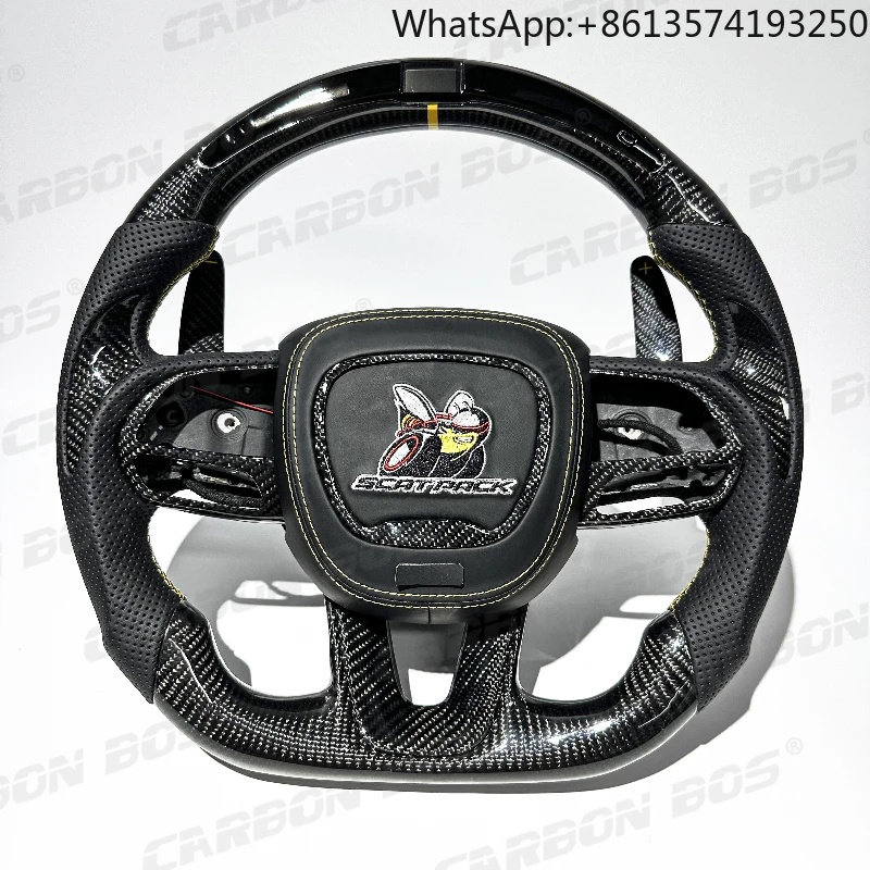 

Custom Carbon Fiber Steering Wheel for Challenger Charger Durango SRT Hellcat Charger Super Bee Scat Pack