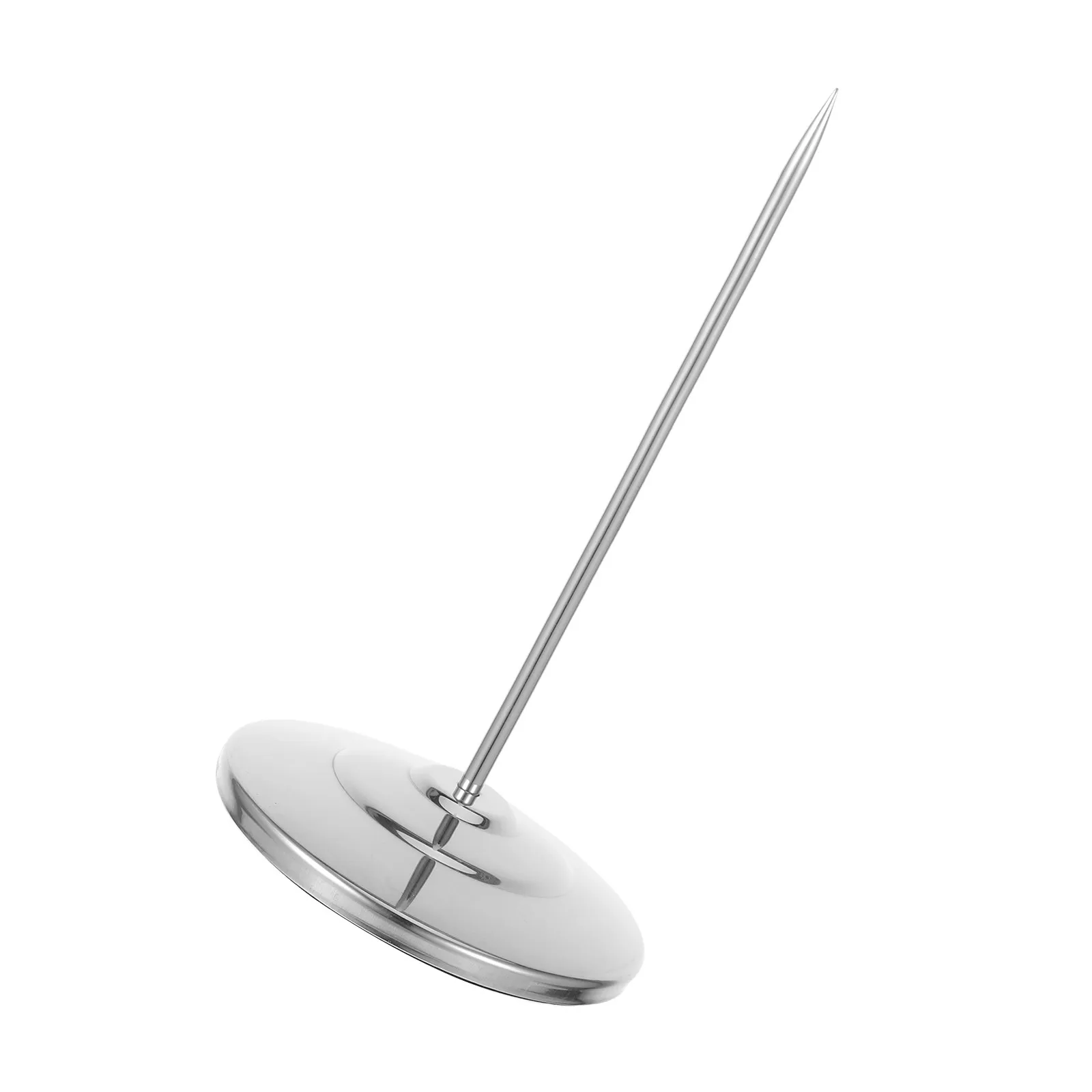 Solid Stainless Steel Receipt Ticket Fork Spike for Restaurant Office Kitchen Desktop Note Holder with Stable Non Slip Round