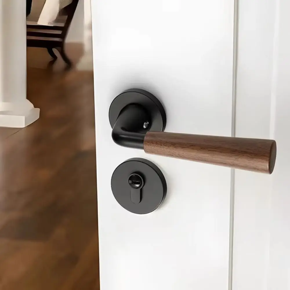 

Simple Design Aluminum Alloy Door Lock Wood Grain Magnetic Magnetic Lock Split Locks Universal Fit Safety Locks Indoor Door