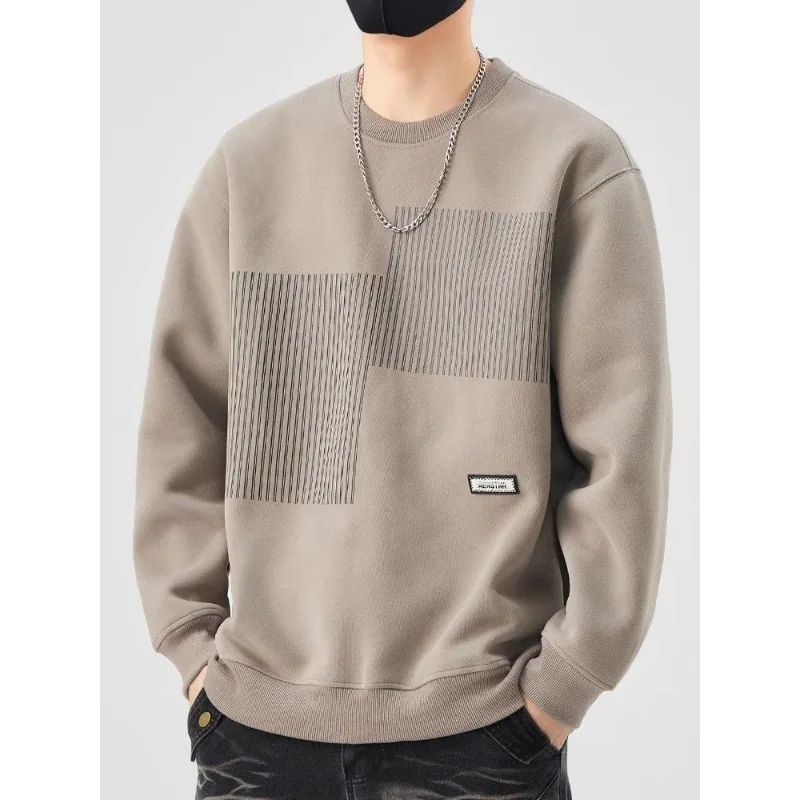 Men's Casual O-Neck Sweatshirt Autumn Winter Loose Pullover