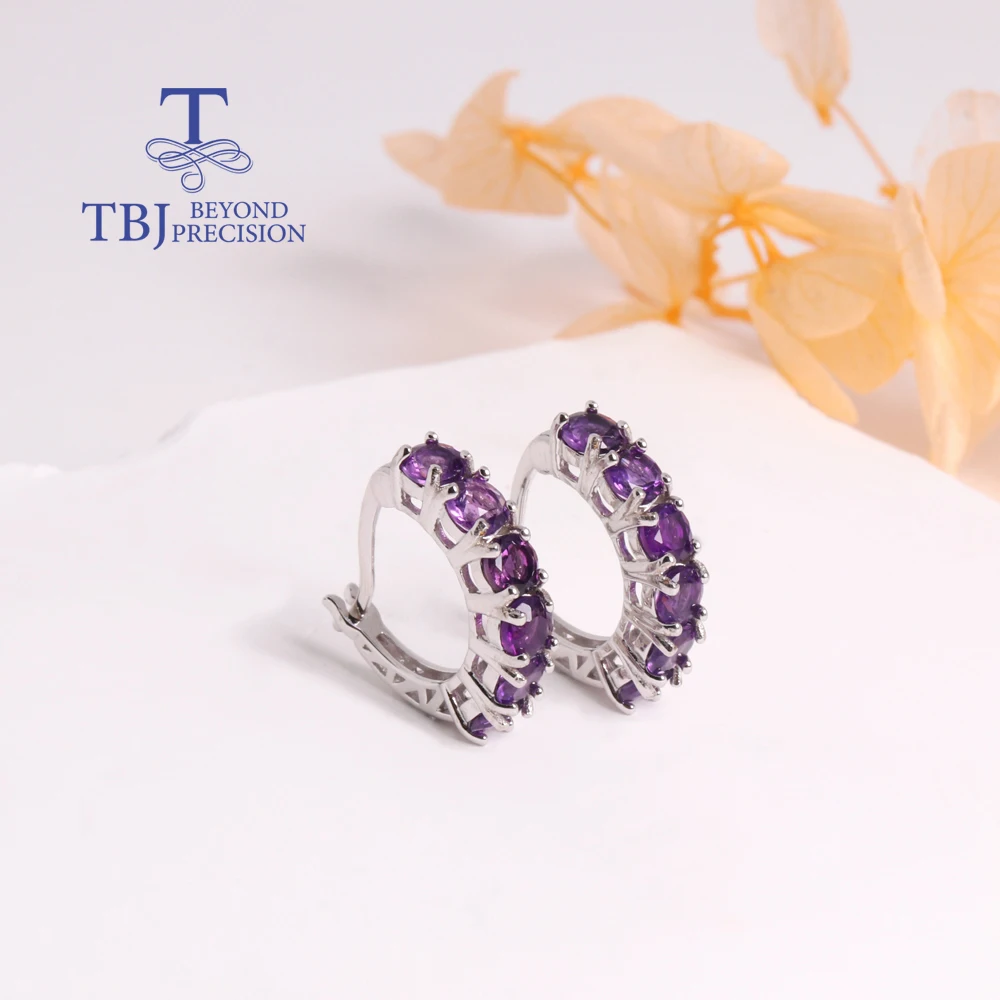 Exquisite natural South African amethyst Earrings 925 sterling silver stylish elegant jewelry gifts for women and girls