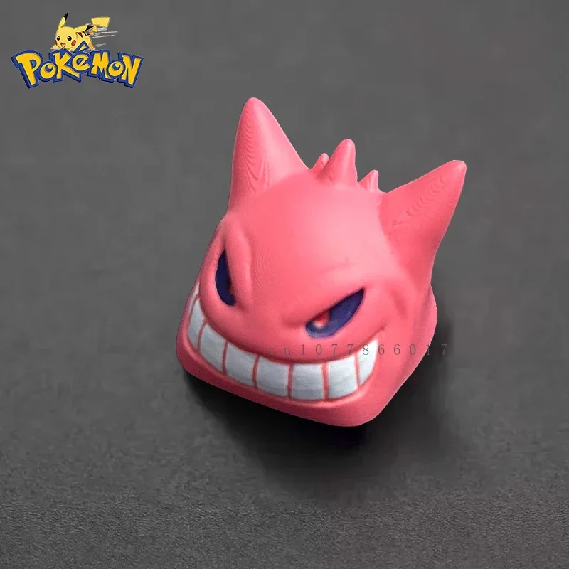 Pokemon anime keycaps rosa gengar diy artesanal personalizado resina keycaps dos desenhos animados teclado mecânico acessórios presentes do feriado