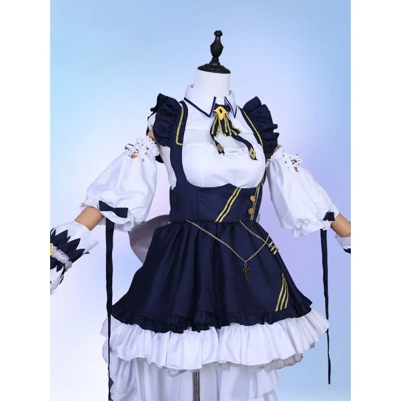 ZA01 【Wetrose】en Stock disfraz de Cosplay de Cheshire Azur Lane Cat Maid Girl Hms vestido largo conjunto completo peluca Halloween XmasZa0 @