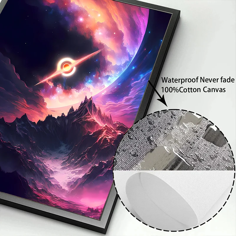 السريالية أنيمي الخيال كوكب المشهد الملصقات والمطبوعات الكون الفضاء حائط لوح رسم صورة فنية لغرفة ديكور المنزل #6