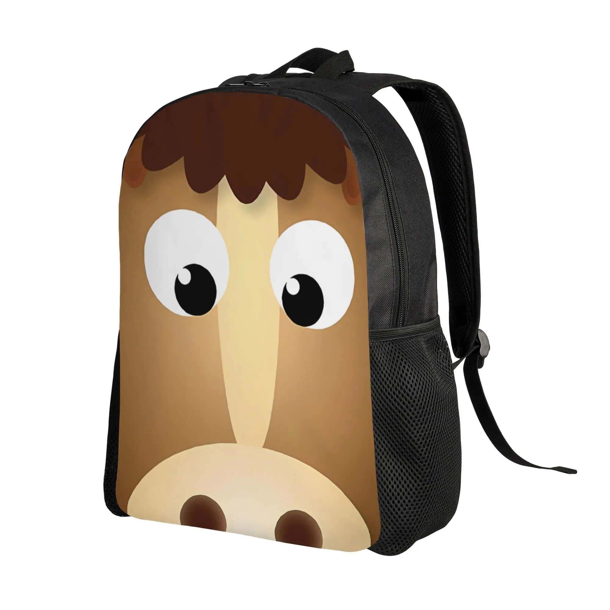Horse Chinese Zodiac Lunar Year Animal Face Backpack Students Daily cute mochila Large Capacity Laptop Bag Back To School