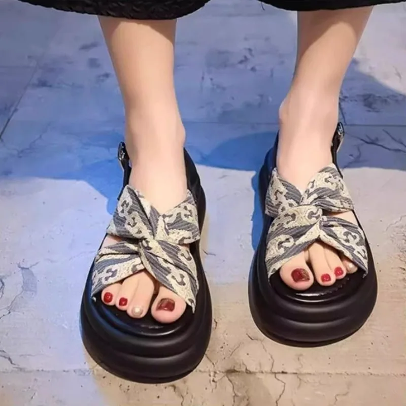 

Women's 2026 New Thick Bottom Sandals Open Toe Roman Style Beach Slippers Summer Casual Outdoor Fashion