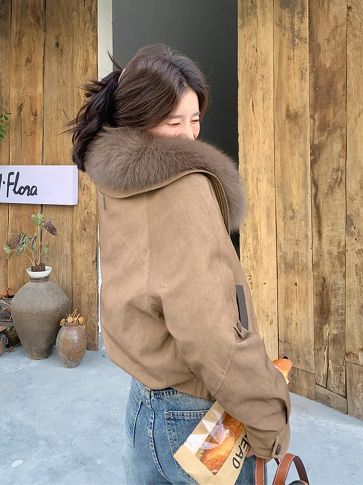 Casual of dames donsjas met warme imitatiebontkraag, slankende, veelzijdige winterjas, modieus, nieuw model 2025
