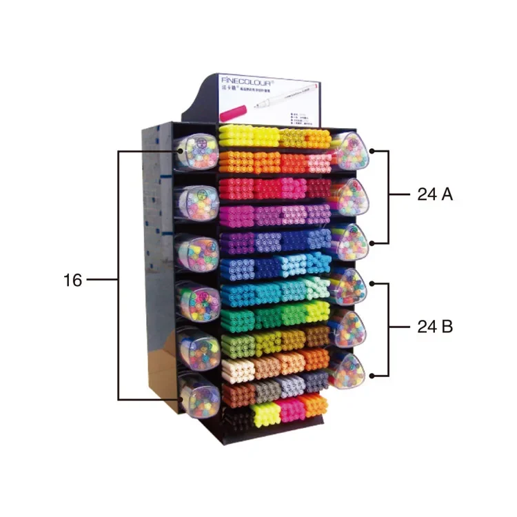 Finecolour EF300 Best type of 48 colours sketch marker pen color sketch pen set with display rack