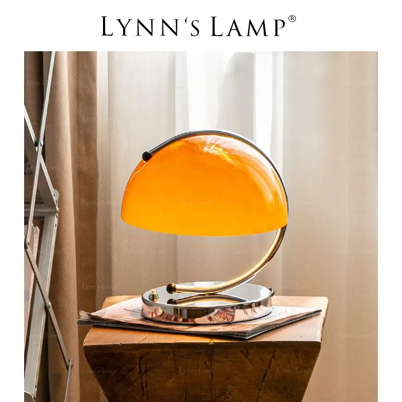 

Винтажная оранжевая настольная лампа Bauhaus, прикроватная лампа для спальни, украшение для гостиной, космический стиль