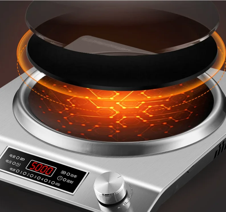 220V concave induction cooker household integrated high-power battery frying boiler
