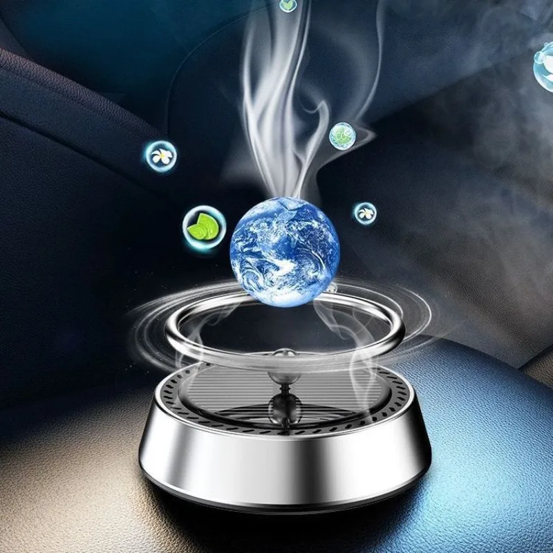 

Floating Planet Car Aromatherapy Light Sense Rotating Center Console Car Perfume Ornament Metal Solar Car Aromatherapy