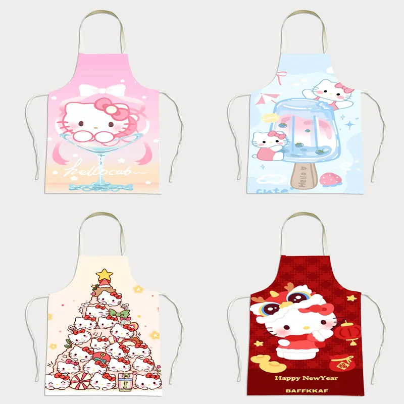 

Фартуки на тему Hello Kitty, красочные и милые кухонные принадлежности, кухонная одежда в милом стиле