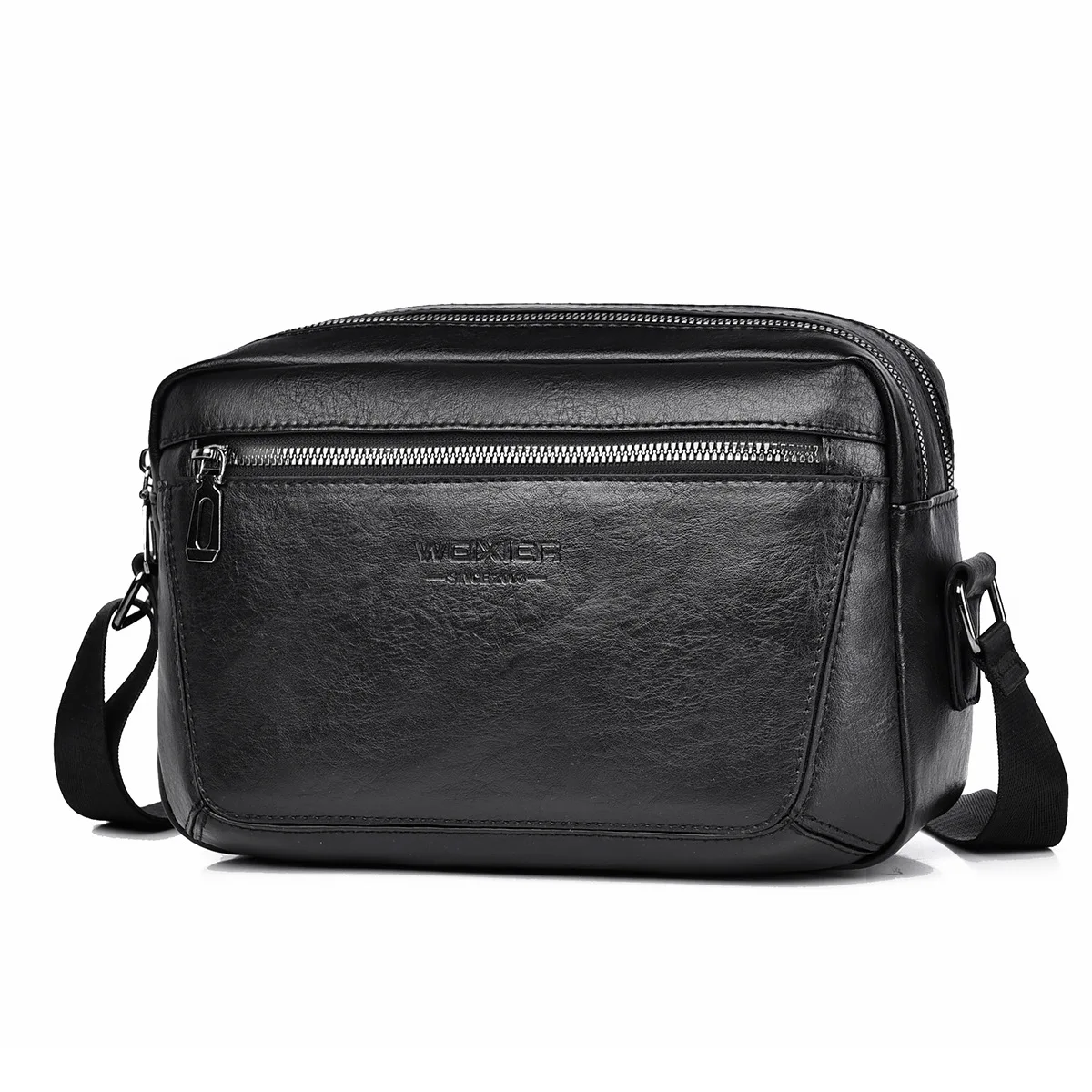 WEIXIER Retro Business Men Crossbody Bags High Capacity Leisure Messenger Bags Brand PU Material Waterproof Scratch Resistant