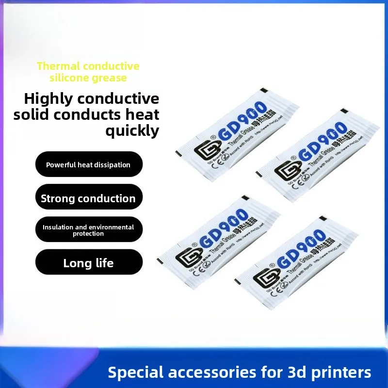 3D printer parts, thermal grease GD900 hot end nozzle, heat dissipation and thermal conduction cpu graphics card fan