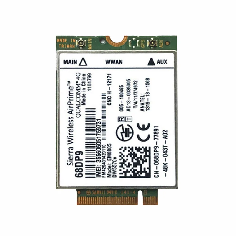 2026 EM8805 DW5570e NGFF WWAN Module 7KC0X 068DP9 3G 4G HSPA Wireless Broadband Card For Laptop Tablet
