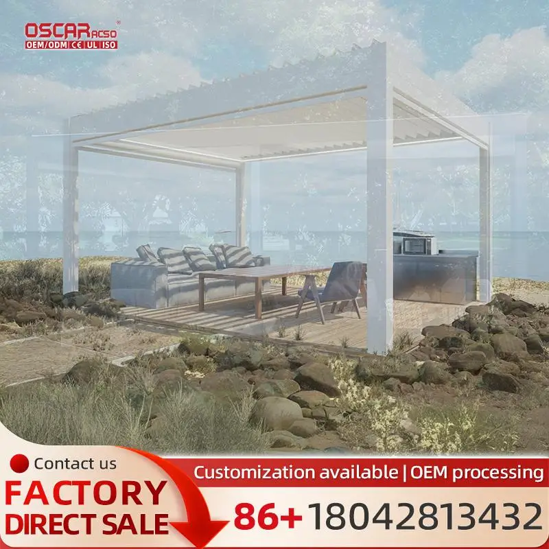 

Outdoor Remote Control Aluminum Arbor Arch for Garden Patio High Quality Durable pergola