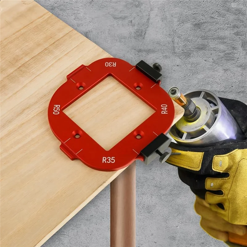 【HAPPYH】رقصات ركن التوجيه، قالب نصف قطر زاوية جهاز التوجيه من سبائك الألومنيوم، قطعتان لأعمال النجارة، قوالب توجيه تهزهز نصف القطر #4