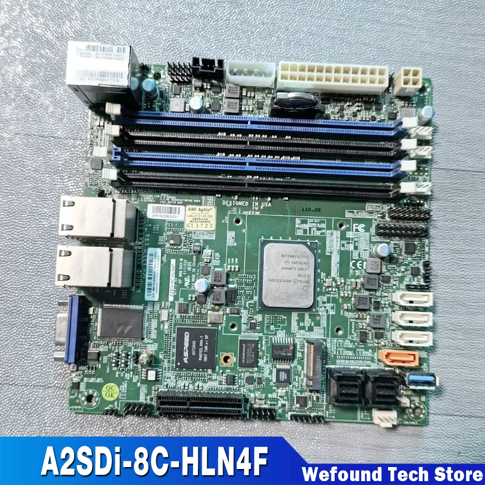 For Supermicro A2SDi-8C-HLN4F Mini-ITX motherboard C3758 Socket FCBGA-13108 Core 8 thread frequency 2.2