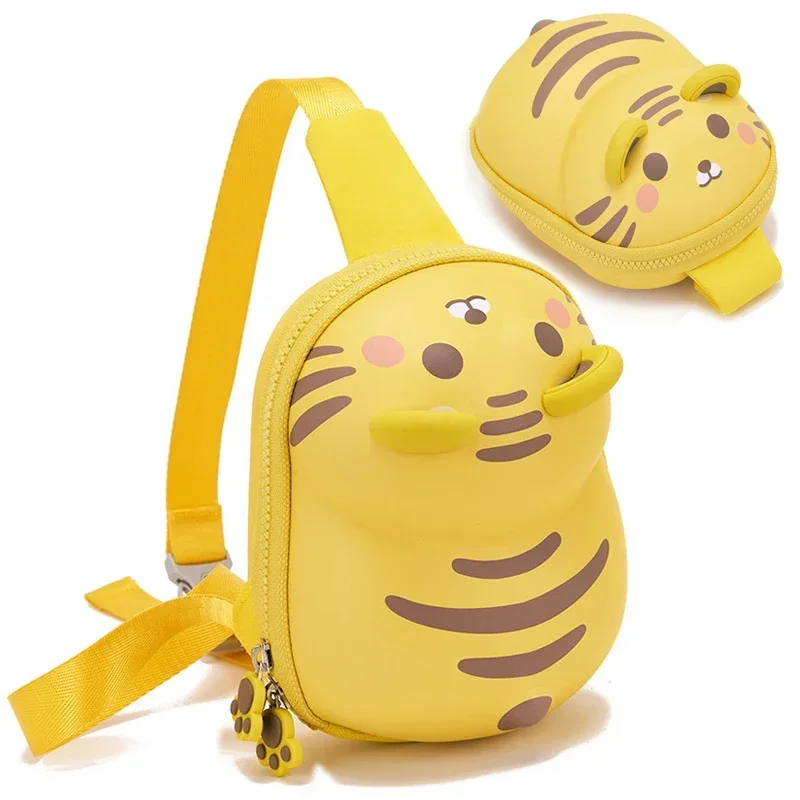 Cute Tiger Crossbody Bags For Kids Mini Cartoon Bear For Girls Waterproof Light Messenger Bag Travel Kawaii Snack Bag Waist Pack