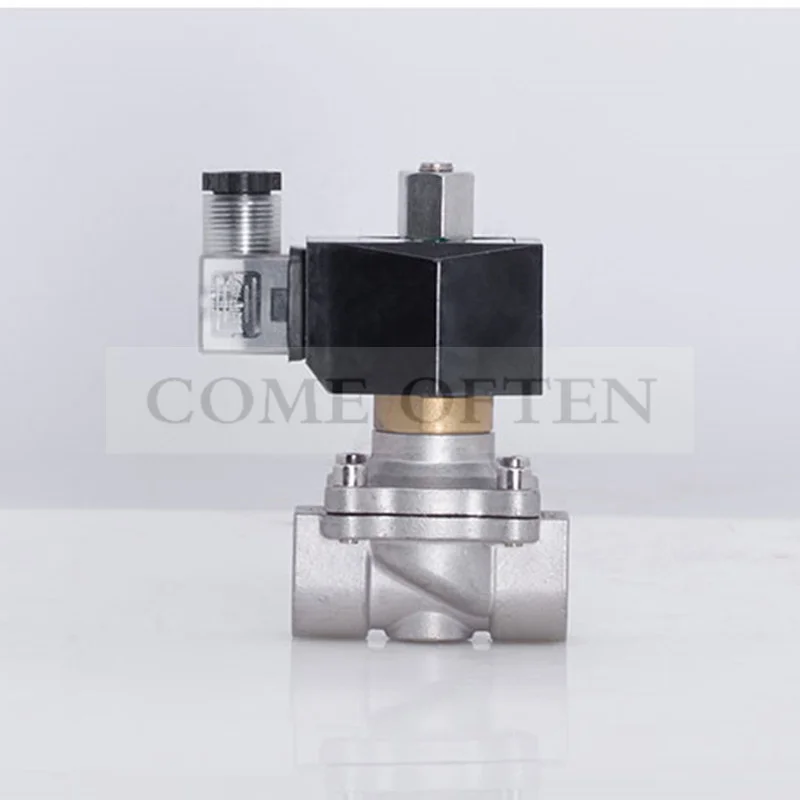 

304 Stainless Steel Normally Open Solenoid Valve Water Valve Air Valve G1/2" G3/4" G1"80°c Water Weak Acid Alkaline Liquid Valve