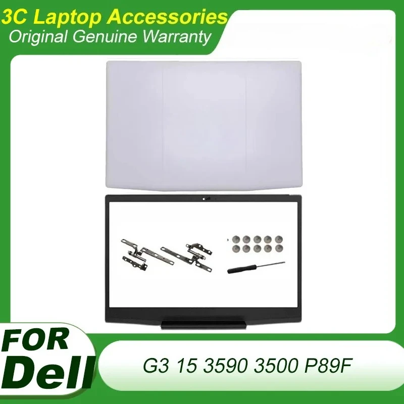 New For DELL G3 15 3590 3500 P89F LCD Back Cover Rear Lid Bezel Frame Hinges Laptop Case Screen Housing Cover White Shell 03HKFN