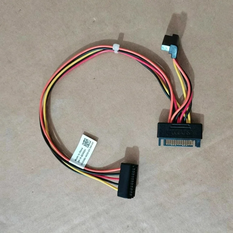 N+ New 15Pin SATA Hard Drive Power Cable 1-to-2 Reverse Bend Adapter For Dell PN:GXD01