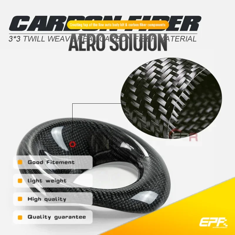 Carbon Fiber Front Fog Light Cover Trim Glossy Finish Bumper Lamp Set Tuning Duct Drift Body Kit Fit For Honda Civic FK7