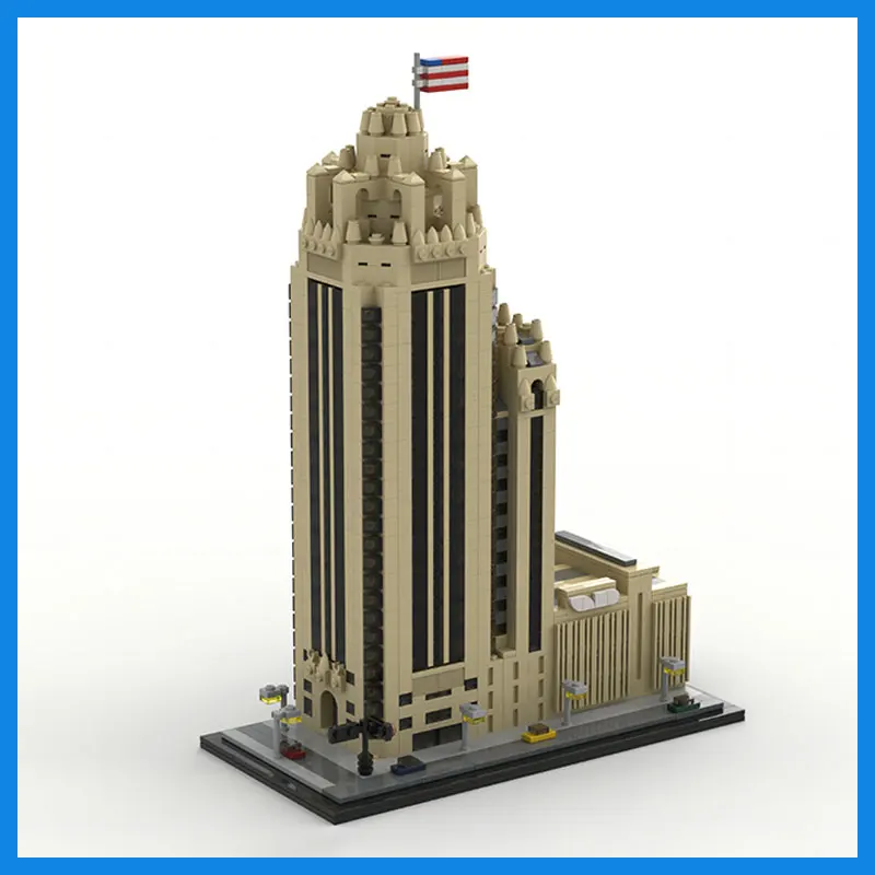 MOC Building Blocks Tribune Tower Urban Architecture Model DIY Bricks City Landscape Creative Toys Birthday Presents Christmas