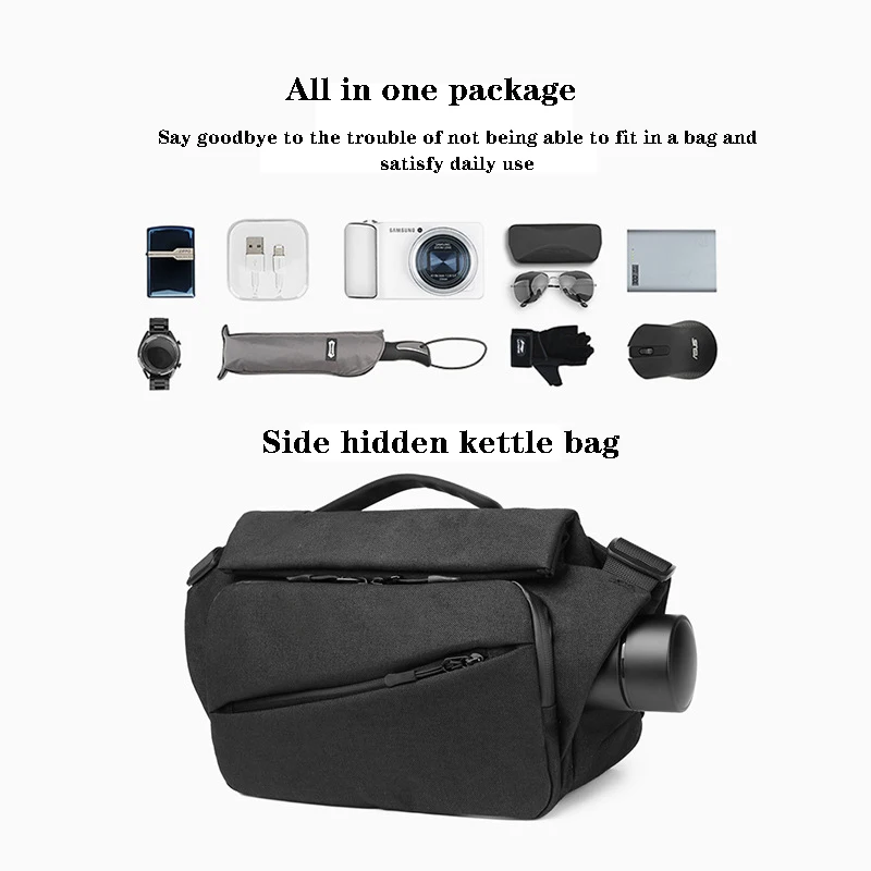 OZUKO Men Crossbody Bags Male Messenger Bag USB Charging Multifunction Riding Waterproof Shoulder Bag Travel Bag Men New