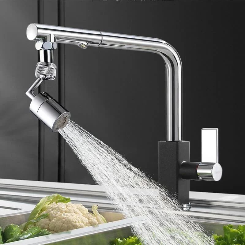 720° Rotatable Faucet Sprayer with Splash Filter, Dual Outlet Amazon Shower Head and Bubble Maker, Kitchen Sink Water Nozzle