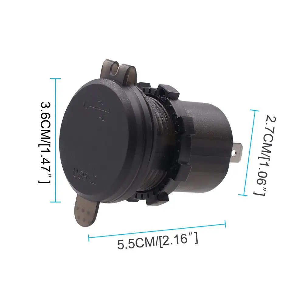 Doppia porta USB 12V/24V impermeabile moto moto manubrio caricatore 5V 2.1A adattatore presa di alimentazione per telefono cellulare