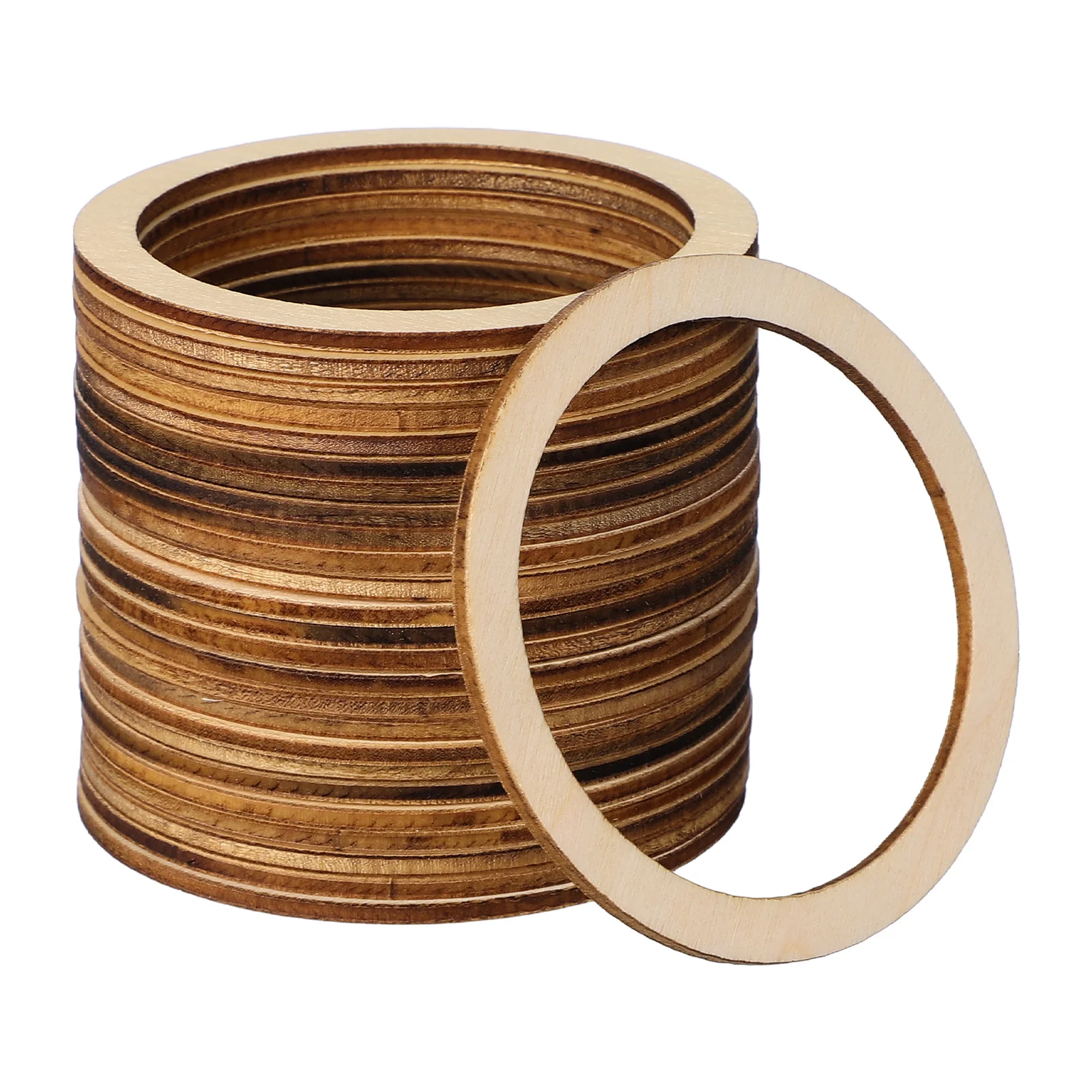 

50pcs Wood Chip Craft Accessories 6Cm Round Wooden Slices Hollowed Diy Decor For Scrapbooking Christmas Wall Hanging Handicraft