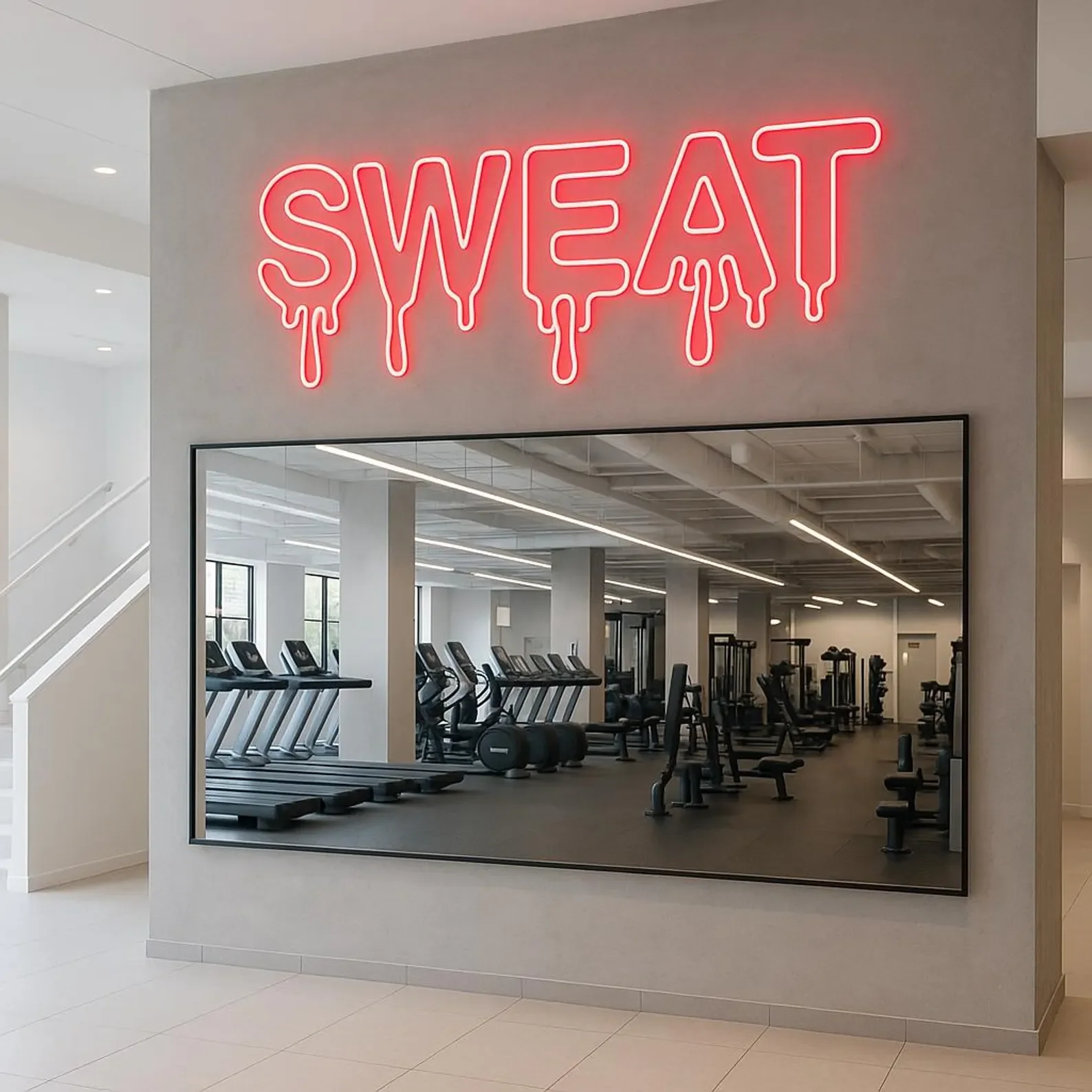 Neon Sign Sweat Dripping, LED Neon Light for Gym, Fitness Room Workout Neon Wall Art Decor, Nail Salon Decor, Gift for Gym Lover