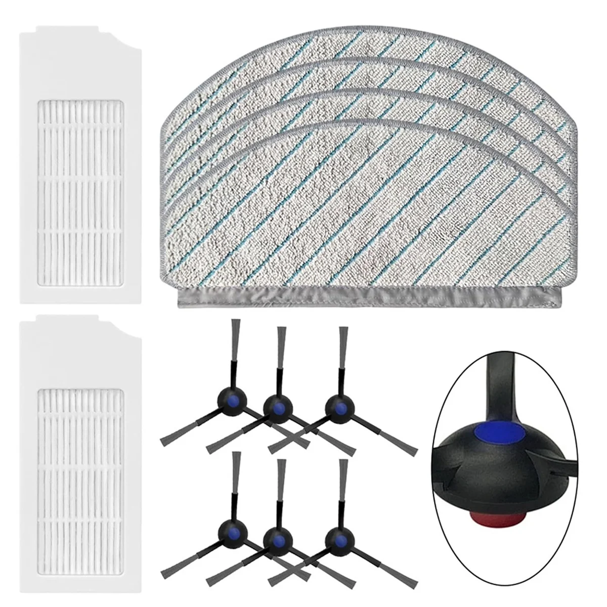 HOT Ersatzteilset für ECOVACS DEEBOT N20/N20 PLUS/N20 PRO PLUS Staubsauger – Seitenbürsten, HEPA-Filter, Tücher