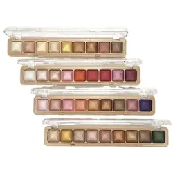 Long Lasting Eye Shadow Palette Pigmented Glitter Natural Eye Makeup Tool 9-Color Long-lasting Glitter Sequins Women