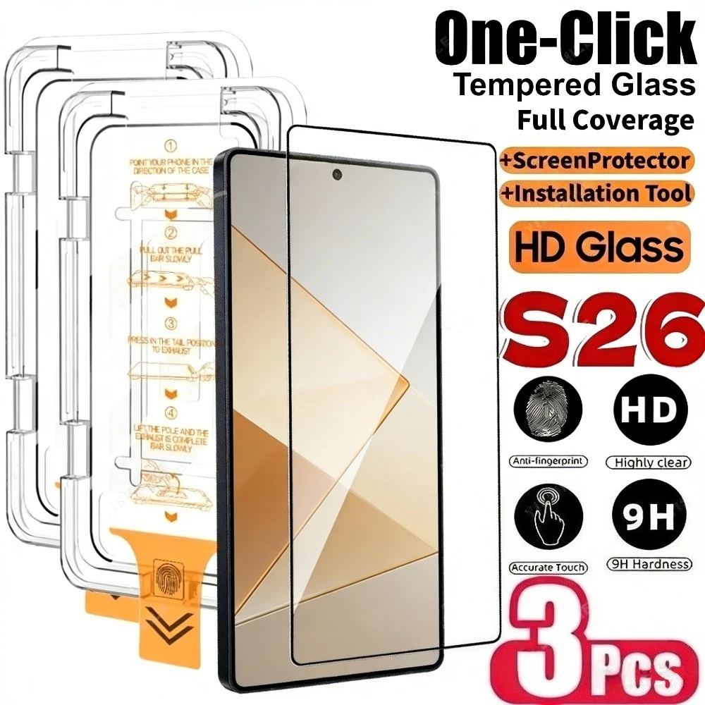 

Защитное стекло Ultra HD для Samsung Galaxy S26 S25 S24 Ultra S23 S22 S21 Plus S26 S25 Edge, 3 шт., установка в один клик