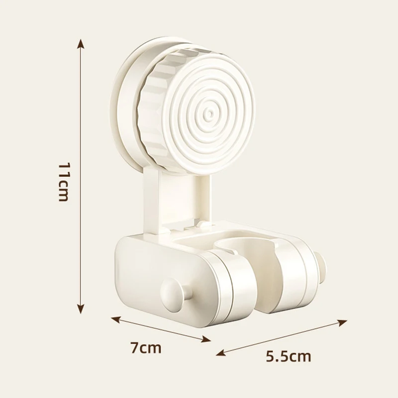 Suction Cup Shower Head Holder Relocatable Adjustable Handheld Sprayer Support Wall Mounted With Hooks Sprayer Fixed Base