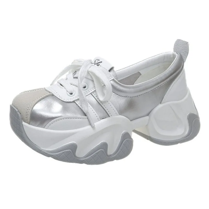 Women\'s Sneakers Platform Woman Sports Sneakers 2024 Brand Leather Female Vulcanized Shoes Sneakers Casual Ladies jogging shoes