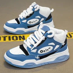 Sneakers Men High Top Warm Comfortable Fashiona Flat Skate Shoes Wear-resistant Breathable Leather Winter Walking Shoes for Men