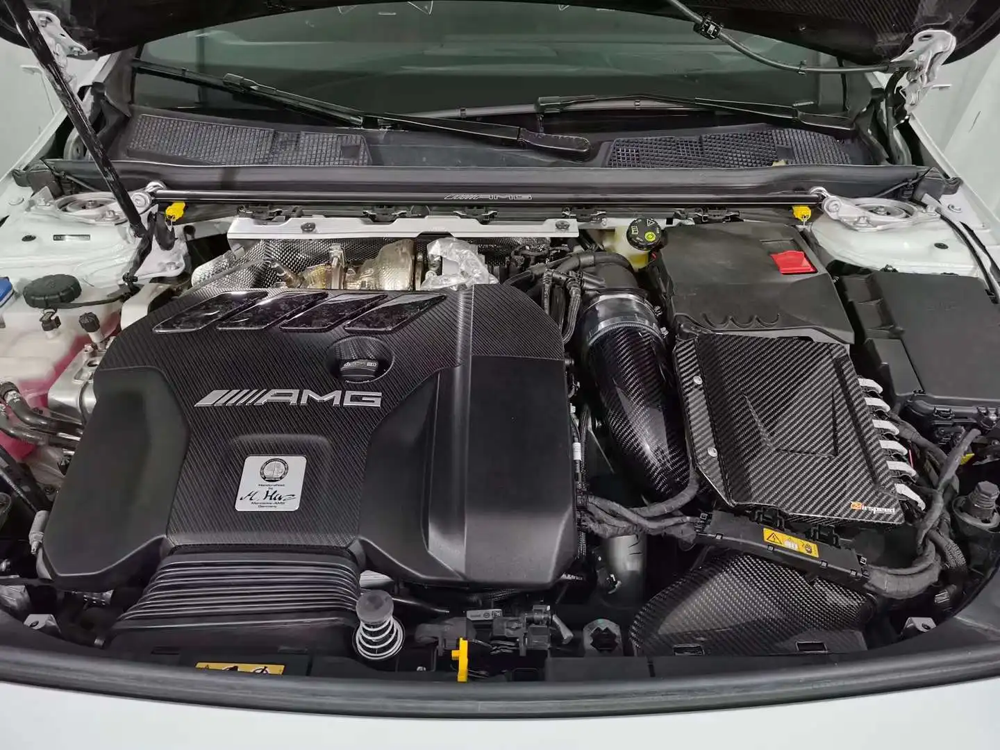 أعلى جودة لنظام مدخل الهواء البارد من ألياف الكربون الجافة A45 A45S CLA45 W177 2.0T #5