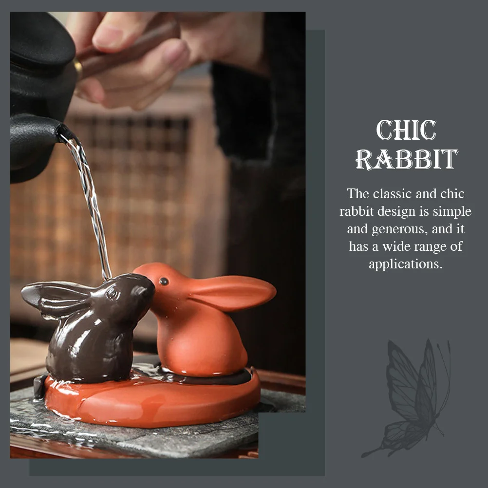 

1Set Purple Clay Rabbit Tea Pet Decor Creative Small Tea Table Ornament Chic Desktop Decoration for Home Decoration